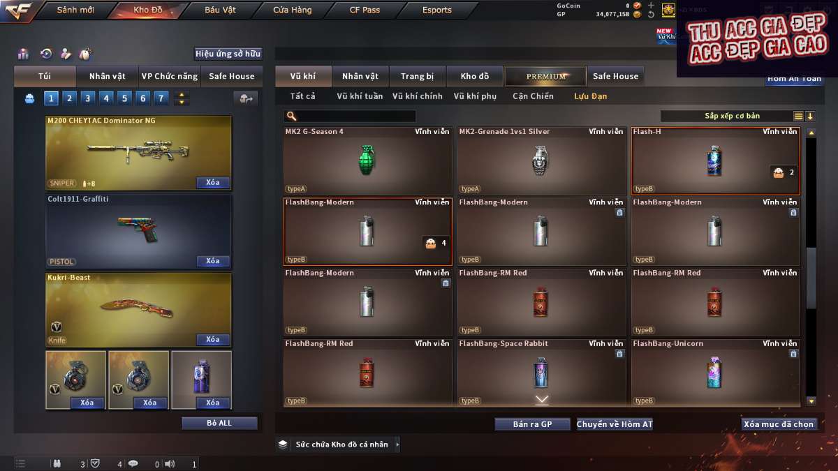 shop acc cf uy tin gia re